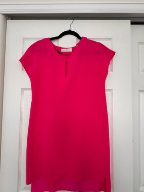 Amanda Uprichard Hot Pink Short-Sleeve Shift Dress